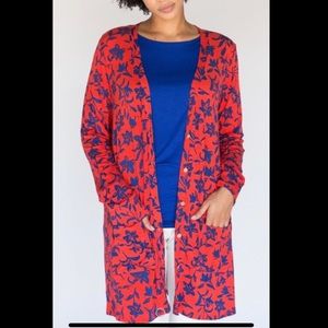 NWT Tomato Preppy Floral Favorite Cardigan A&D size Large
